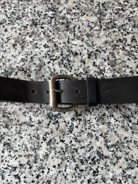 Harley-Davidson Black Leather Belt with Branded Metal Buckle